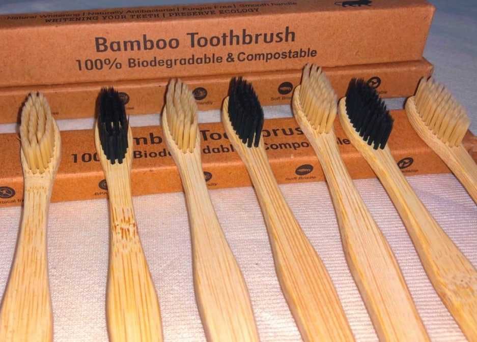 Bamboo Brush with charcoal bristle